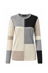 Grey Colour Block Jumper