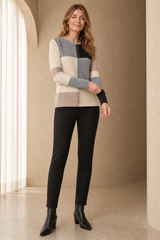 Grey Colour Block Jumper
