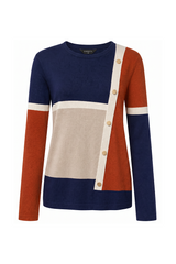 Navy Colour Block Jumper