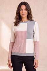 Cable Mix Colour Block Jumper