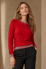 Sparkle Neckline And Trim Jumper