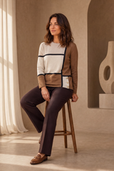 Brown Colour Block Jumper