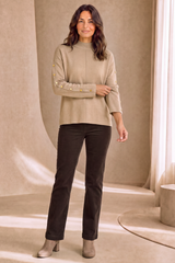 Button Sleeve Jumper Stone