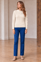 Split Neck Jumper With Button Detail