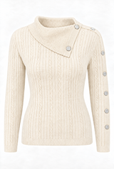 Split Neck Jumper With Button Detail