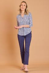 Multi Spot Print Classic Collar Blouse