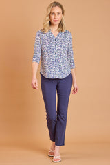 Multi Spot Print Classic Collar Blouse