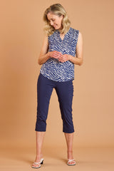 Sleeveless Zebra Print Blouse