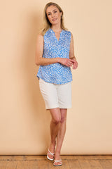 Sleeveless Animal Print Blouse