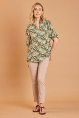 Abstract Print Cotton Blouse