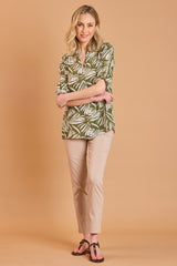 Abstract Print Cotton Blouse