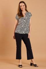 Floral Print Notch Neck Blouse
