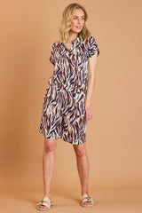 Short Sleeve Animal Print Blouse