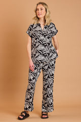 Short Sleeve Abstract Print Blouse