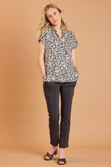 Short Sleeve Floral Print Blouse