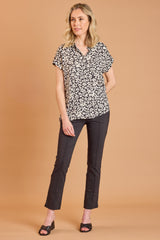 Short Sleeve Floral Print Blouse
