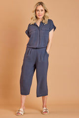 Short Sleeve Collared Blouse