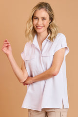 Short Sleeve Collared Blouse