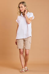 Short Sleeve Collared Blouse