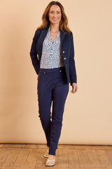Tailored Denim Blazer Dark Denim