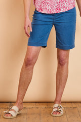 Stretch Denim Knee Length Shorts