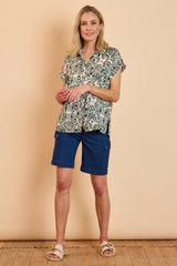 Stretch Denim Combat Shorts