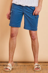 Stretch Denim Combat Shorts