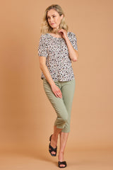 Jean Style Bengaline Stretch Crop