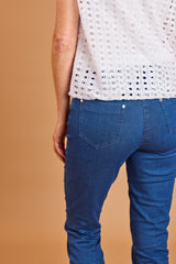 Stretch Denim Cropped Trousers