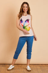 Stretch Denim Cropped Trousers