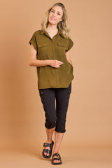 Combat Style Bengaline Stretch Cropped Trousers