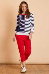 Combat Style Bengaline Stretch Cropped Trousers