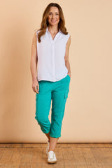 Combat Style Bengaline Stretch Cropped Trousers