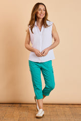 Combat Style Bengaline Stretch Cropped Trousers