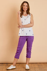 Combat Style Bengaline Stretch Cropped Trousers