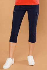 Combat Style Bengaline Stretch Cropped T Navy