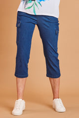 Stretch Denim Combat Crop