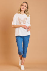 Stretch Denim Combat Crop