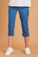 Stretch Denim Combat Crop