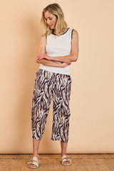 Animal Print Cropped Trousers