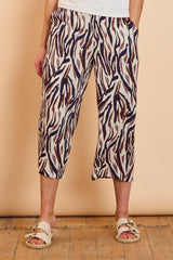 Animal Print Cropped Trousers