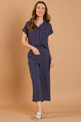 Geo Print Cropped Trousers