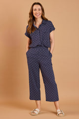 Geo Print Cropped Trousers