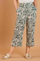 Aztec Print Cropped Trousers