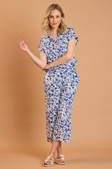 Floral Print Cropped Trousers