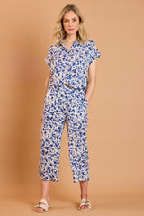 Floral Print Cropped Trousers