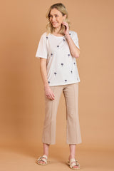 Bengaline Pintuck Flared Crop