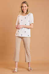 Bengaline Pintuck Flared Crop