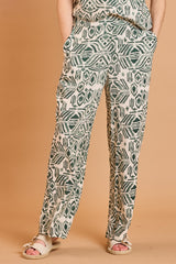 Wide Leg Aztec Print Trousers