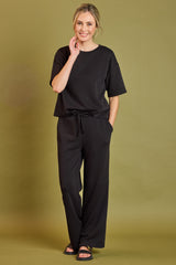Wide Leg Jersey Trousers